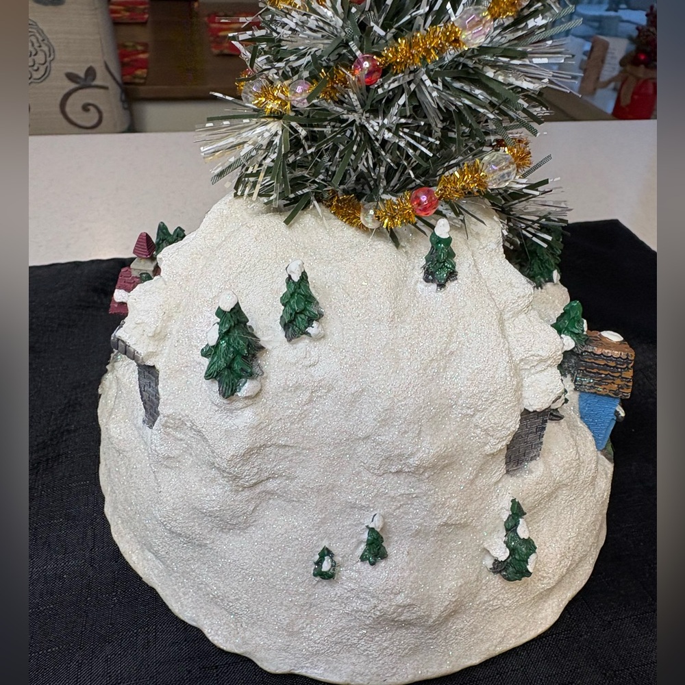 Winter Valley Holiday Scene Christmas Village With Rotating Train Inside Tunnel - Picture 6 of 9